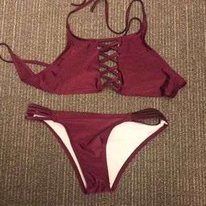 Maroon bikini set